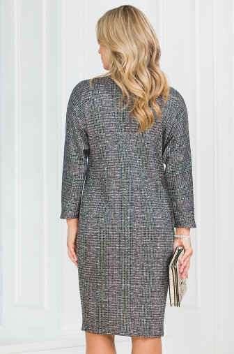 %Платье «Лолита Букле». Цвет: тёмно-серый / рубиновый распродажа% фото: #1