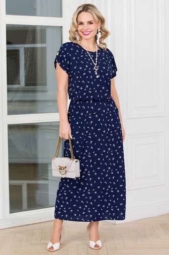 %Платье «Сицилия». Цвет:темно-синий, белый распродажа% фото: #1