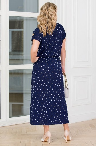 %Платье «Сицилия». Цвет:темно-синий, белый распродажа% фото: #1