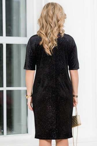 %Платье «Богиня». Цвет: чёрный кристалл / золотистый распродажа% фото: #1