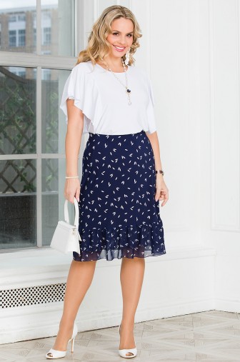 %Юбка «Милашка». Цвет: синий / белый распродажа% фото: #1