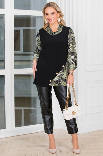 Фото: %Туника «Хомут». Цвет: фисташка / чёрный распродажа%