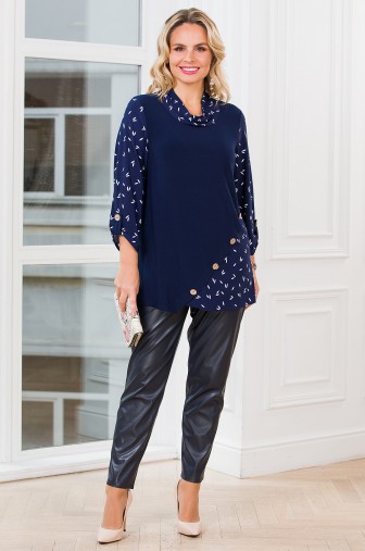 %Туника «Хомут». Цвет: синий / белый распродажа% фото: #1