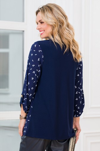 %Туника «Хомут». Цвет: синий / белый распродажа% фото: #1