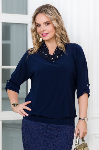 Фото: %Блуза «София». Цвет: синий / золотистый распродажа%