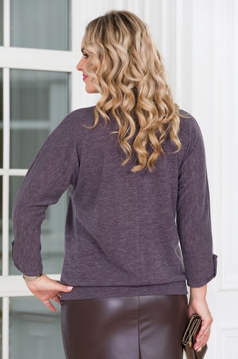 %Джемпер «Ангорка ШИФОН» Цвет: серо-коричневый / бежевый распродажа% фото: #1