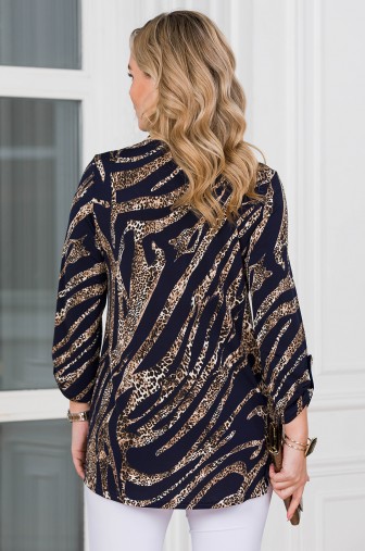 %Туника «Даниелла». Цвет: тёмно-синий / чёрный / бежевый распродажа% фото: #1