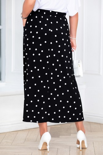 %Юбка «Соло цветная». Цвет: чёрный / молочный Цвет:горох распродажа% фото: #1