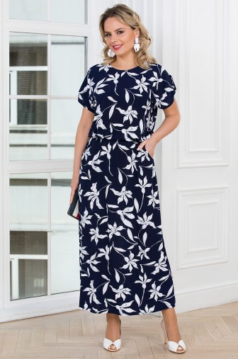 Фото: %Платье &laquo;Сицилия&raquo;. Цвет: синий / белый / молочный распродажа%