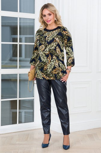 %Туника «Элен». Цвет: синий / фисташковый распродажа% фото: #1