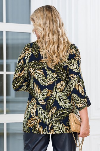 %Туника «Элен». Цвет: синий / фисташковый распродажа% фото: #1