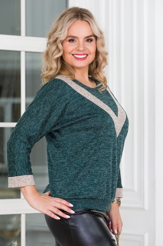 %Джемпер «Грейс». Цвет: зелёный распродажа% фото: #1