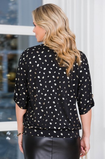 %Блуза «Ягодка». Цвет: чёрный / светло-золотистый распродажа% фото: #1