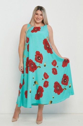 Фото: %Платье 1295: Цвет бирюзовый распродажа%